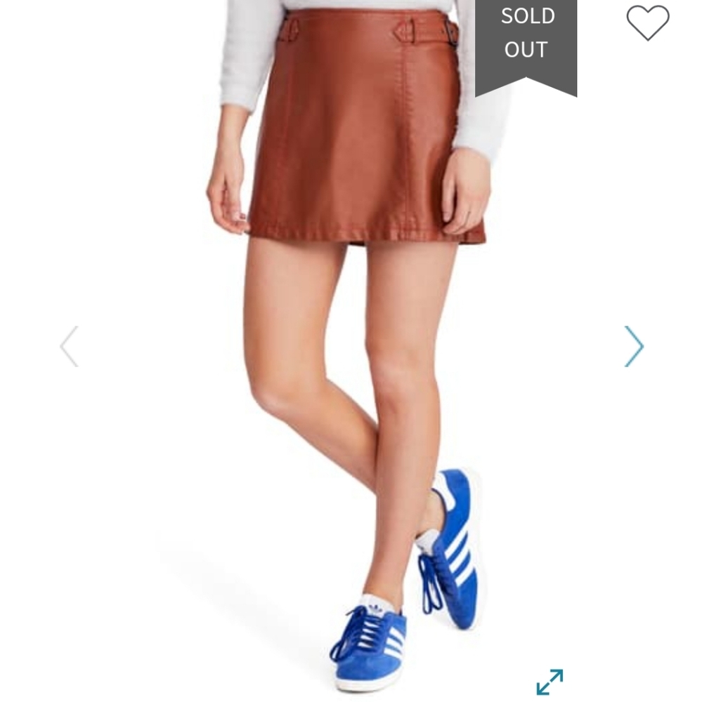 Free People Charli Faux Leather A-line mini skirt!